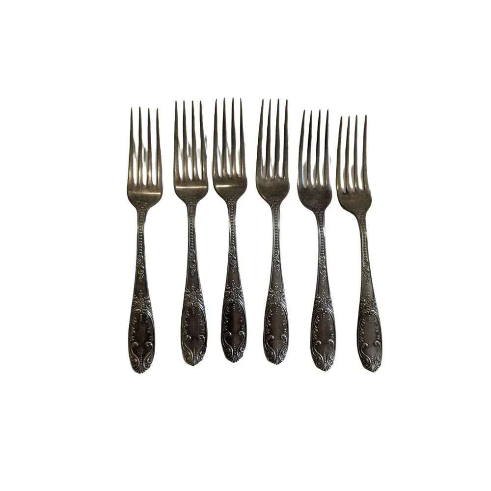 Crown Silver Plate Company set of 6 dinner forks‎ 7.5 in